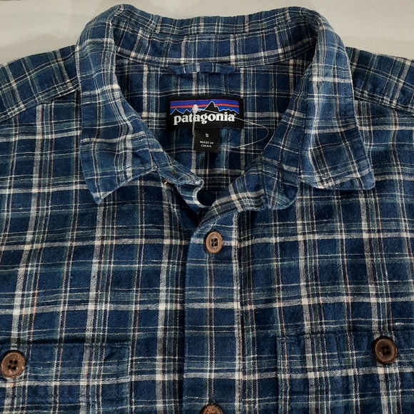Patagonia Back Step Hemp Organic Cotton Plaid Short Sleeve Shirt - Picture 6 of 7